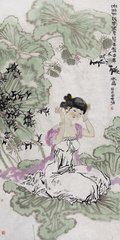 前调（赋湘妃鼓瑟笺，湘妃泛莲叶，上有片云擎月）