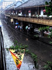 朴上人访筠翁於溪草堂袖诗赠雨中告别将有雁